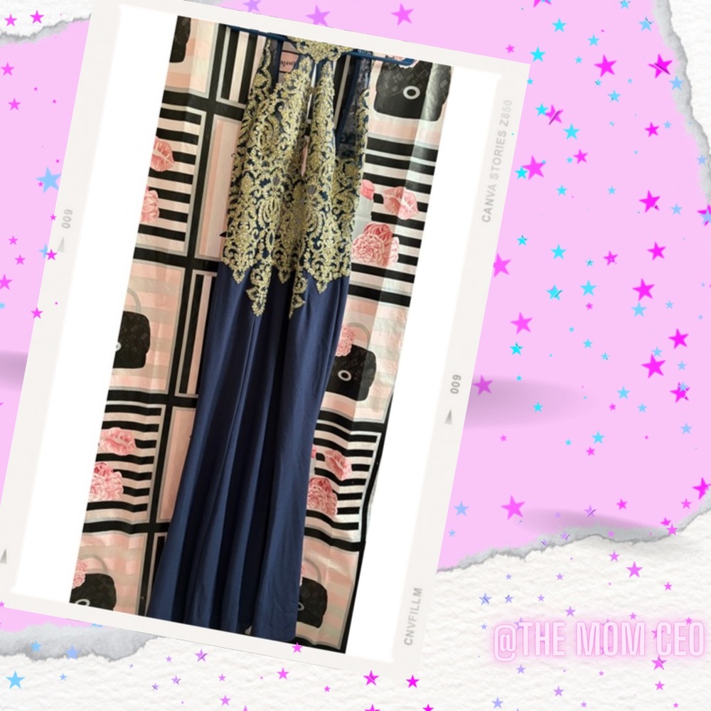 GOLD DESIGN NAVY DRESS